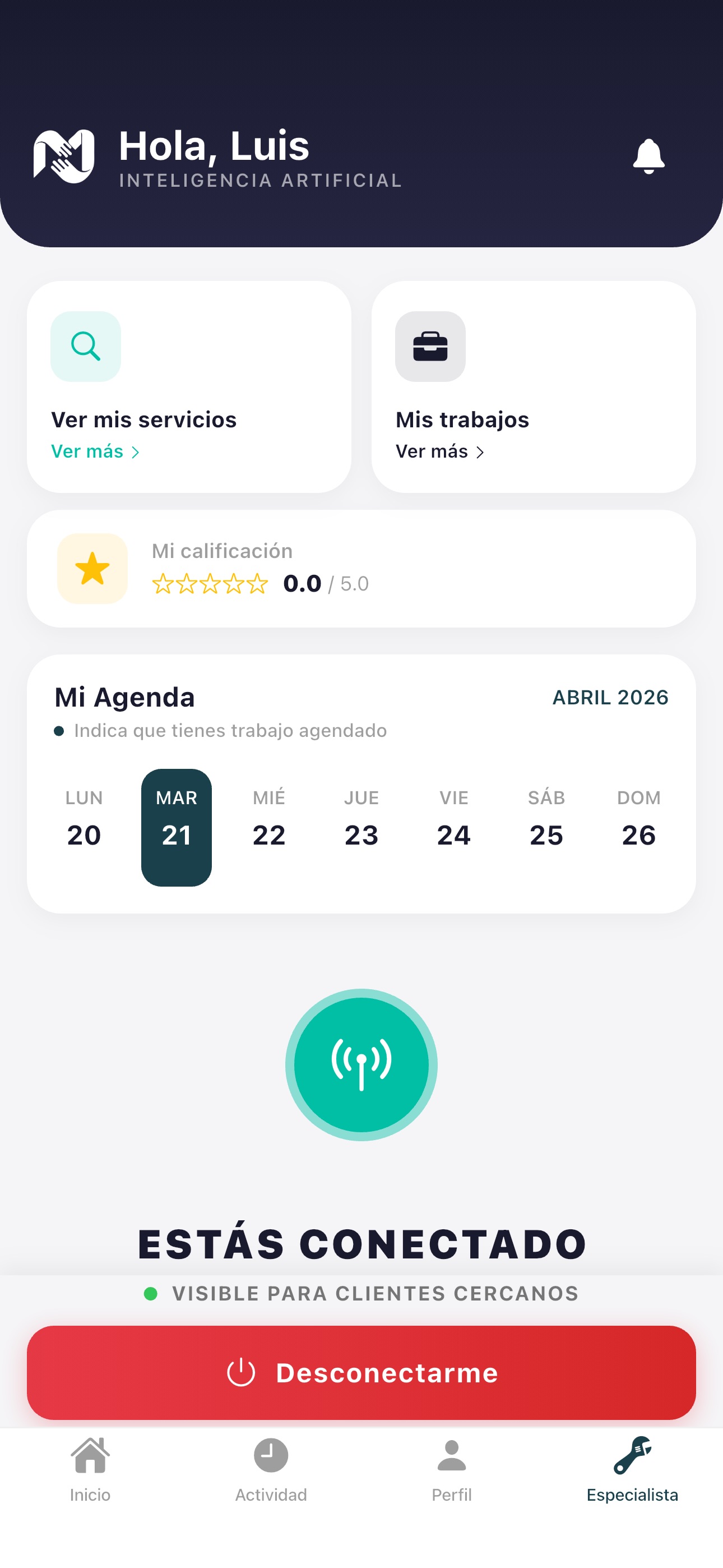 Panel de especialista