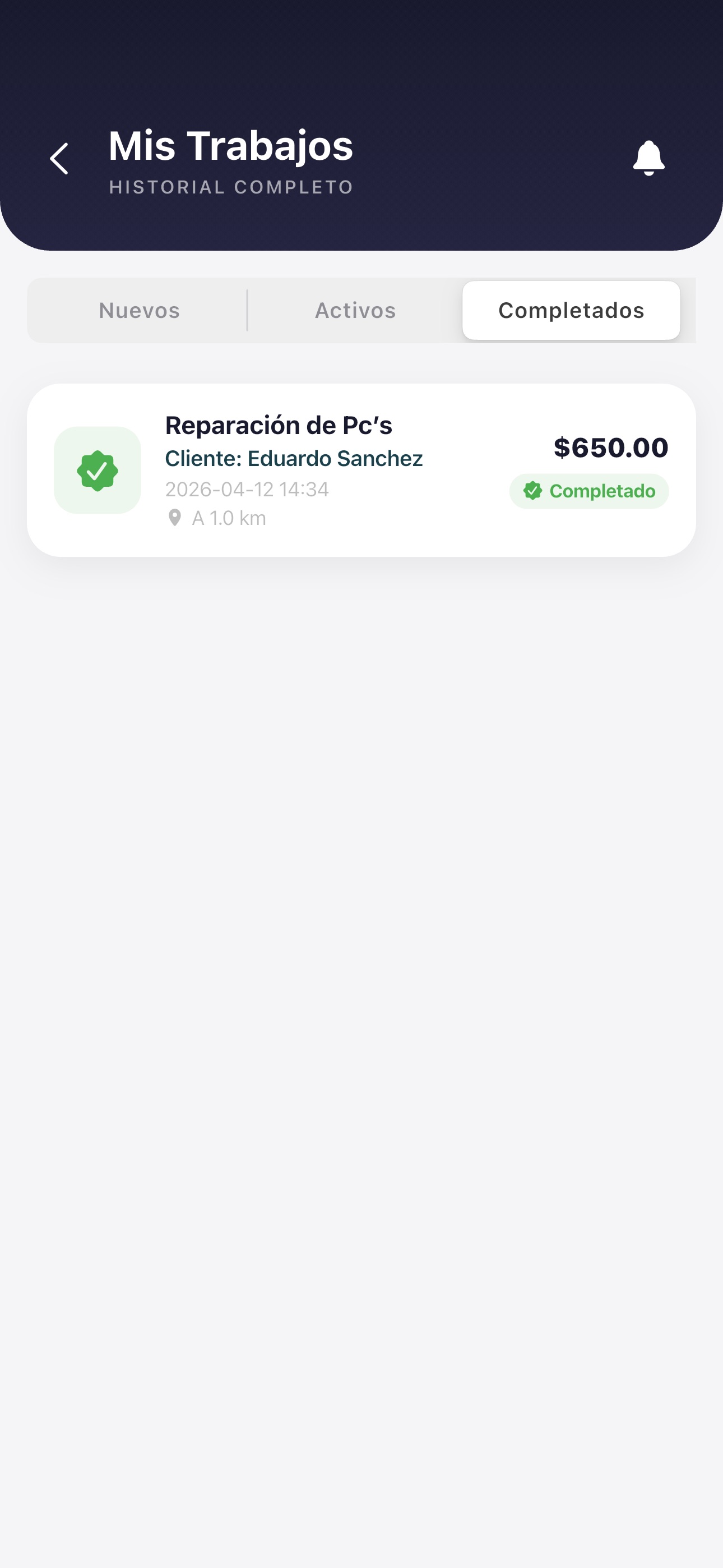 Trabajos completados